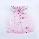 50pcs Organza Gift Bags Drawstring Candy Pouches Star 9*12 cm