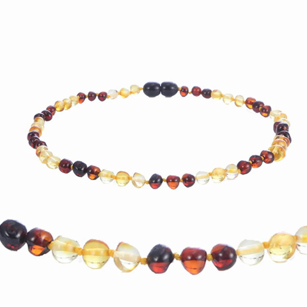 LUER 16 Colors Amber Teething Bracelet/Necklace Baby Adult Lab Tested