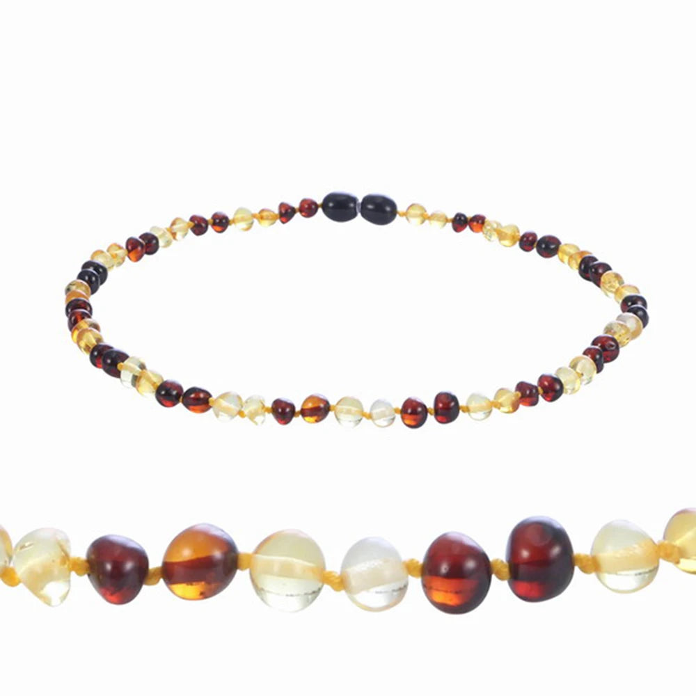 LUER 16 Colors Amber Teething Bracelet/Necklace Baby Adult Lab Tested