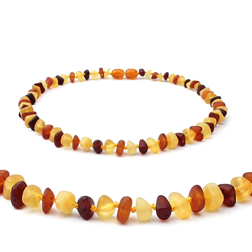 LUER 16 Colors Amber Teething Bracelet/Necklace Baby Adult Lab Tested