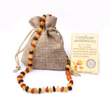 LUER 16 Colors Amber Teething Bracelet/Necklace for Baby/Raw Amber Drooling