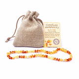 LUER 16 Colors Amber Teething Bracelet/Necklace for Baby/Raw Amber Drooling