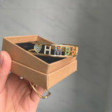 Colorful Zircon Bangles Personalized Letter Name Copper Bracelet Rhinestone