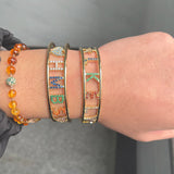 Colorful Zircon Bangles Personalized Letter Name Copper Bracelet Rhinestone