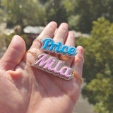 LUER Enamel Name Necklace with Zirconia Letters Pendant