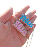 LUER Enamel Name Necklace with Zirconia Letters Pendant