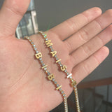 Colorful Cubic Zircon Diamond Tennis Bracelet For Women