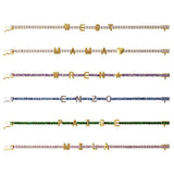 Colorful Cubic Zircon Diamond Tennis Bracelet For Women