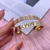 LUER 5A Zircon Cuff Bangle Personalized Rhinestone Jewelry