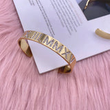 LUER 5A Zircon Cuff Bangle Personalized Rhinestone Jewelry