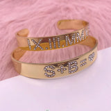 LUER 5A Zircon Cuff Bangle Personalized Rhinestone Jewelry