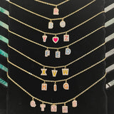 LUER Name Letter Necklaces/Stainless Steel Personalized Enamel Name Necklace