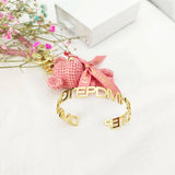 LUER Personalized Stainless Steel Letter Bracelet / Men Women's Name Bangle