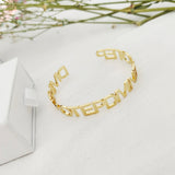 LUER Personalized Stainless Steel Letter Bracelet / Men Women's Name Bangle