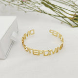 LUER Personalized Stainless Steel Letter Bracelet / Men Women's Name Bangle