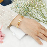 LUER Personalized Stainless Steel Letter Bracelet / Men Women's Name Bangle
