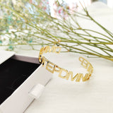LUER Personalized Stainless Steel Letter Bracelet / Men Women's Name Bangle