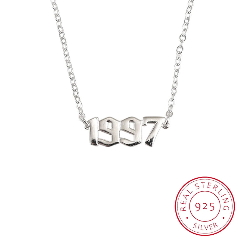 925 Silver Arab Year Number Necklaces 1997 to 2001 Christmas Gift