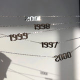 925 Silver Arab Year Number Necklaces 1997 to 2001 Christmas Gift