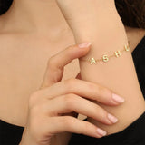 LUER Personalized Name Bracelet/26 Letters Stainless Steel Rose