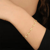 LUER Personalized Name Bracelet/26 Letters Stainless Steel Rose