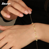 LUER Personalized Name Bracelet/26 Letters Stainless Steel Rose