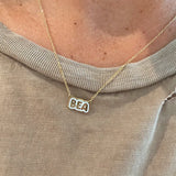 LUER Enamel Bubble Name Necklace Personalized Stainless Steel Nameplate Pendant