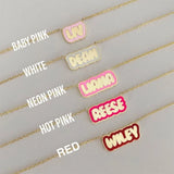 LUER Enamel Bubble Name Necklace Personalized Stainless Steel Nameplate Pendant