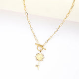 Jun accessories wedding jewelry for women Portrait coin Stainless steel Necklace