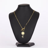 Jun accessories wedding jewelry for women Portrait coin Stainless steel Necklace