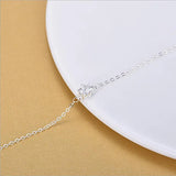 925 Sterling Silver Crystal Round Anklets for Women