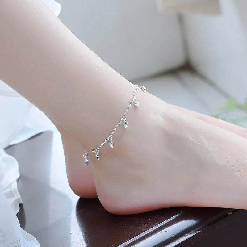 LUKENI 925 Sterling Silver Anklets For Girl Party Accessories