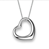 LUKENI Sterling Silver Heart Pendant Necklace Girls Jewelry Women Accessory