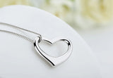 LUKENI Sterling Silver Heart Pendant Necklace Girls Jewelry Women Accessory
