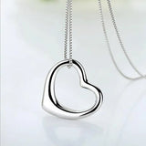 LUKENI Sterling Silver Heart Pendant Necklace Girls Jewelry Women Accessory