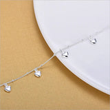 LUKENI 925 Silver Heart Charm Anklet