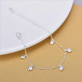 LUKENI 925 Silver Heart Charm Anklet