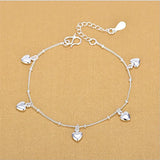 LUKENI 925 Silver Heart Charm Anklet