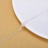 LUKENI Snowflake Female Anklets 925 Sterling Silver Bracelets For Women