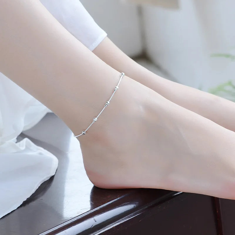 LUKENI Silver Bracelets Women Party Accessories 925 Sterling Silver Anklets