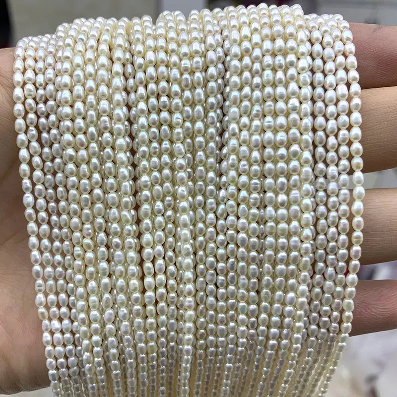 3MM Rice Shape Freshwater Pearl Beads for Jewelry Making
