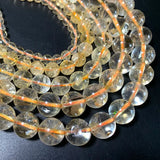 LUOMANXIARI Citrine Round Stone Beads 100% Natural for DIY Bracelet 6/8/10MM