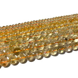 LUOMANXIARI Citrine Round Stone Beads 100% Natural for DIY Bracelet 6/8/10MM