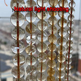 LUOMANXIARI Citrine Round Stone Beads 100% Natural for DIY Bracelet 6/8/10MM