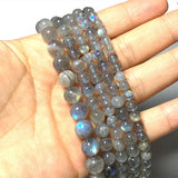 Gray Moonstone Round Stone Beads 100% Natural 5/6/7/8/10MM