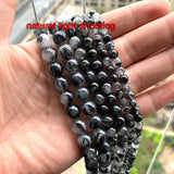 Quartz Tourmaline Stone Beads Natural Untreated DIY Bracelet 6/8/10MM