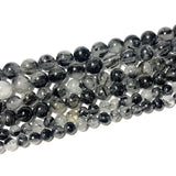 Quartz Tourmaline Stone Beads Natural Untreated DIY Bracelet 6/8/10MM