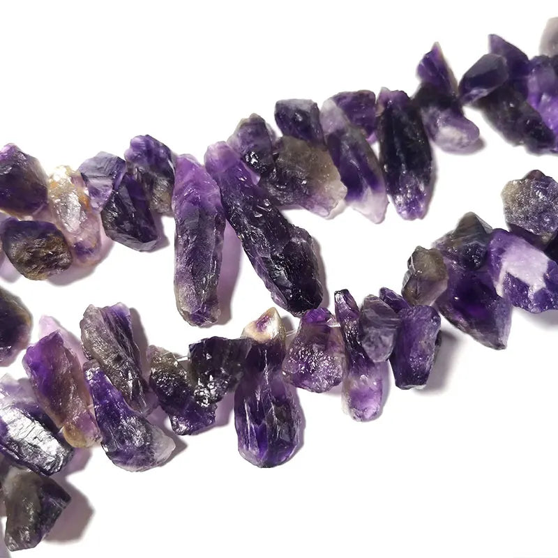 Natural Amethyst Quartz Raw Gemstone Beads DIY Bracelet Accessories