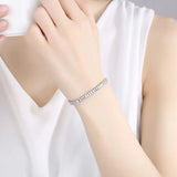 Square Tennis Bracelet For Women Clear CZ Stone Girl Cuban Accessories