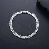Square Tennis Bracelet For Women Clear CZ Stone Girl Cuban Accessories